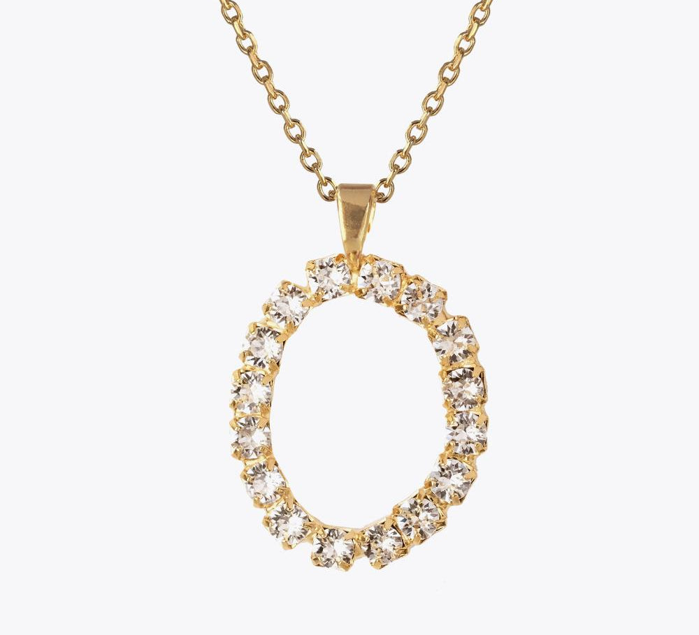 Caroline Svedbom - Letter Necklace Crystal Gold 70 Letter O Cm