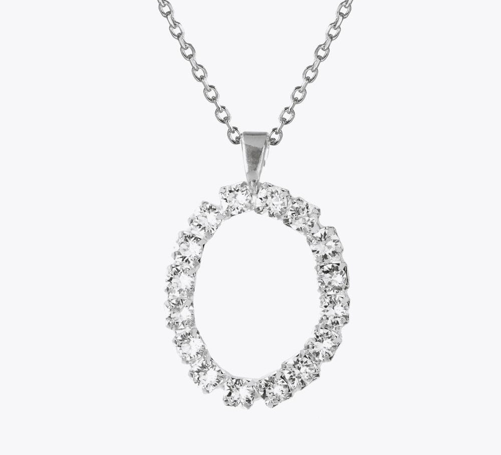 Caroline Svedbom - Letter Necklace Crystal Rhodium 70 Letter O Cm