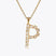 Caroline Svedbom - Letter Necklace Crystal Gold 70 Letter P Cm