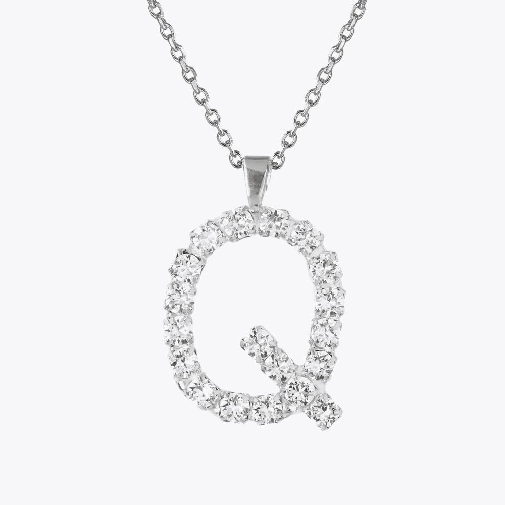 Caroline Svedbom - Letter Necklace Crystal Rhodium 70 Letter Q Cm