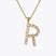 Caroline Svedbom - Letter Necklace Crystal Gold 70 Letter R Cm