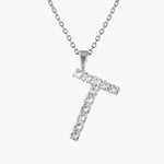 Caroline Svedbom - Letter Necklace Crystal Rhodium 70 Letter T Cm