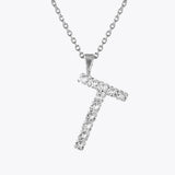 Caroline Svedbom - Letter Necklace Crystal Rhodium 70 Letter T Cm