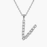 Caroline Svedbom - Letter Necklace Crystal Rhodium 70 Letter V Cm
