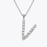 Caroline Svedbom - Letter Necklace Crystal Rhodium 70 Letter V Cm