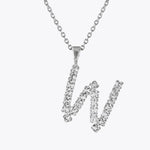 Caroline Svedbom - Letter Necklace Crystal Rhodium 70 Letter W Cm