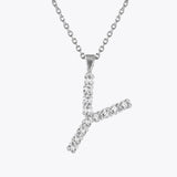 Caroline Svedbom - Letter Necklace Crystal Rhodium 70 Letter Y Cm