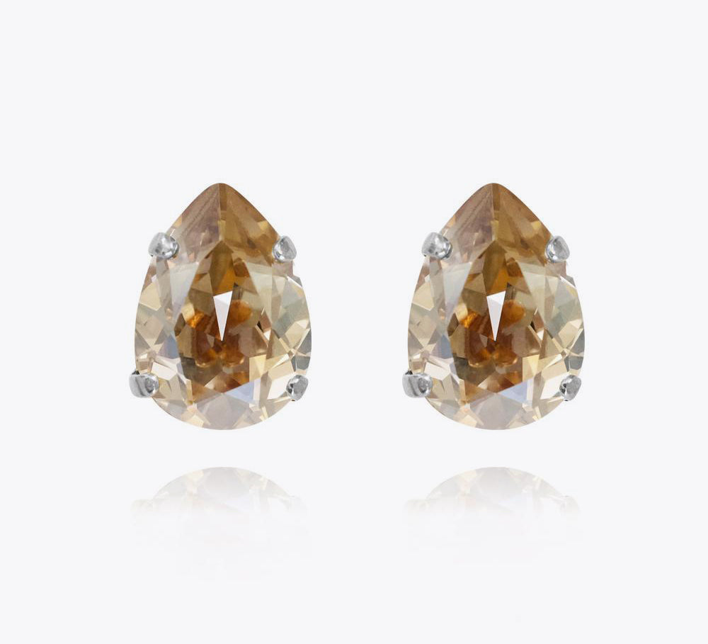Mini Drop Stud Earrings / Golden Shadow