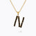 Caroline Svedbom - Mini Letter Black Necklace Letter N Gold