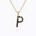 Caroline Svedbom - Mini Letter Black Necklace Letter P Gold