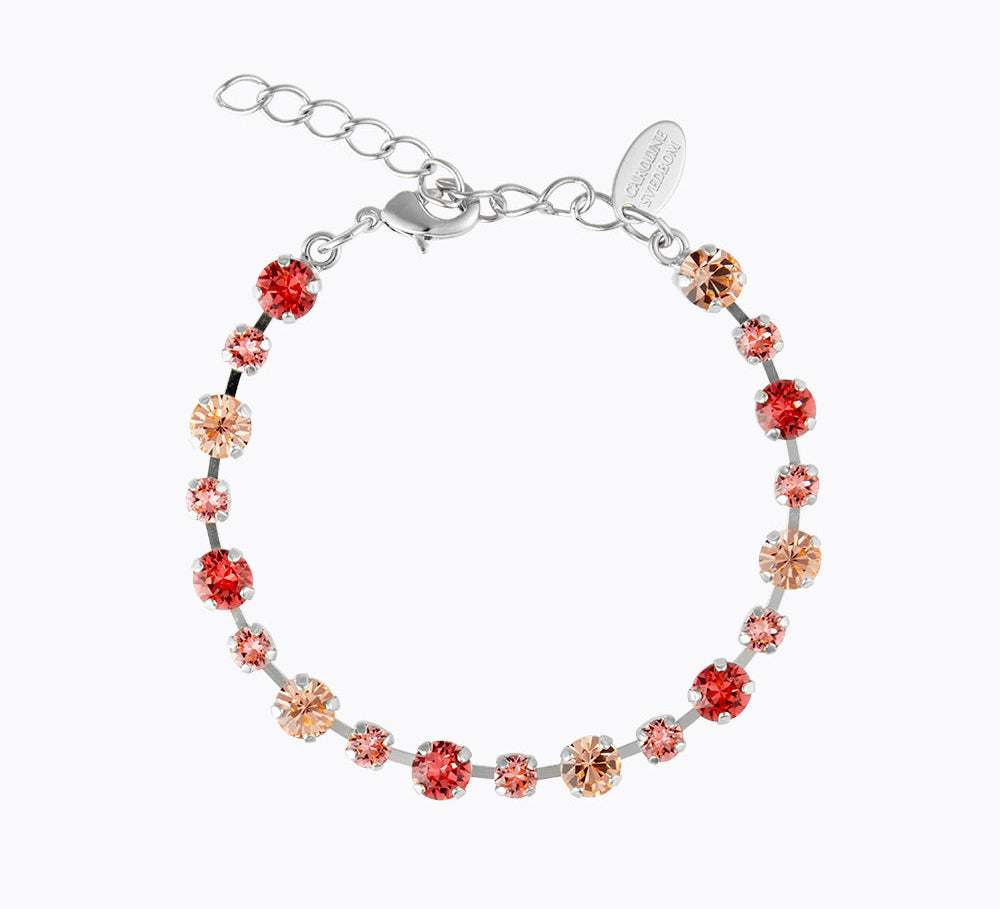 Caroline Svedbom - Calanthe Bracelet Peach Combo Rhodium