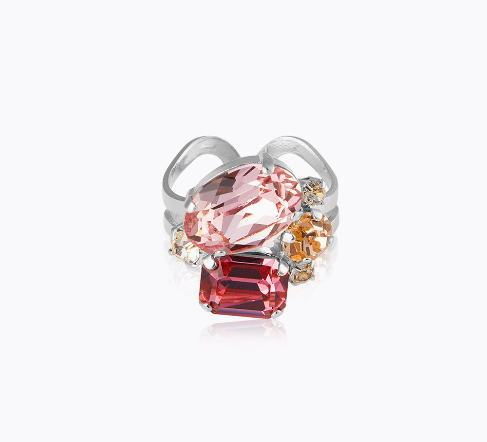 Caroline Svedbom - Mini Carolina Ring Pink Combo Rhodium