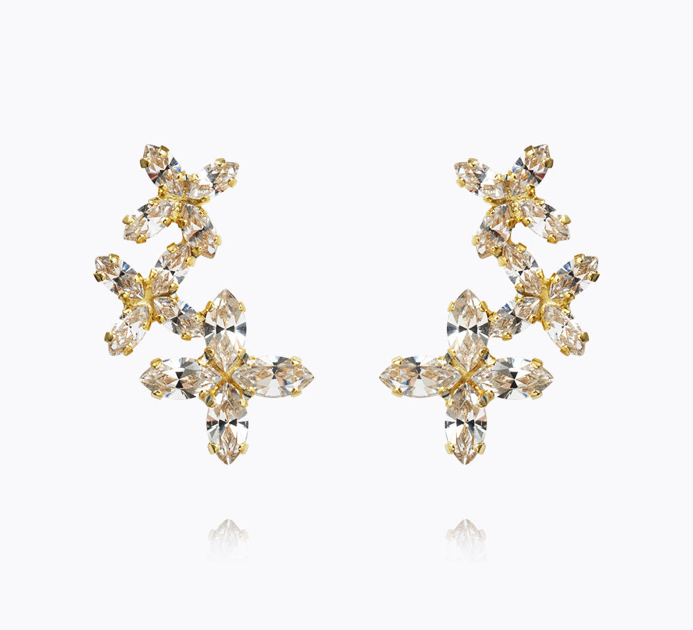 Caroline Svedbom - Multi Star Cuff Earrings Crystal Gold