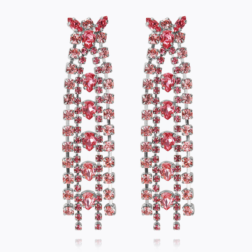 Caroline Svedbom - Petite Penelope Earrings Pink Combo Rhodium