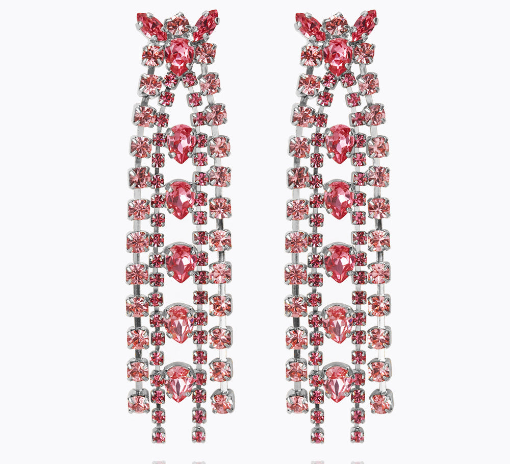 Caroline Svedbom - Petite Penelope Earrings Pink Combo Rhodium