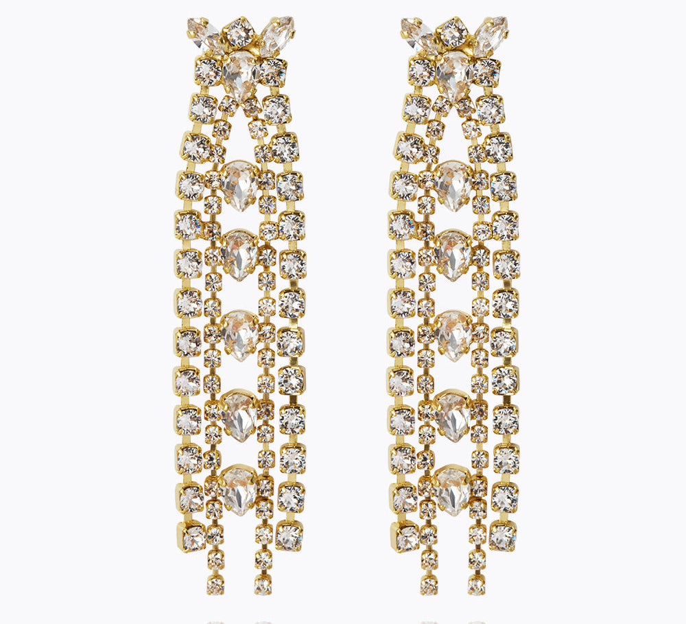 Caroline Svedbom - Petite Penelope Earrings Crystal Gold