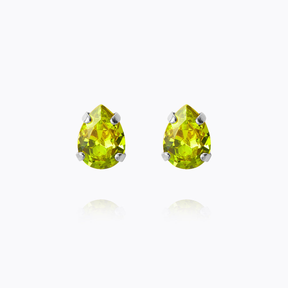 Caroline Svedbom - Superpetite Drop Earrings Citrus Green Rhodium