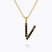 Caroline Svedbom - Mini Letter Black Necklace Letter V Gold