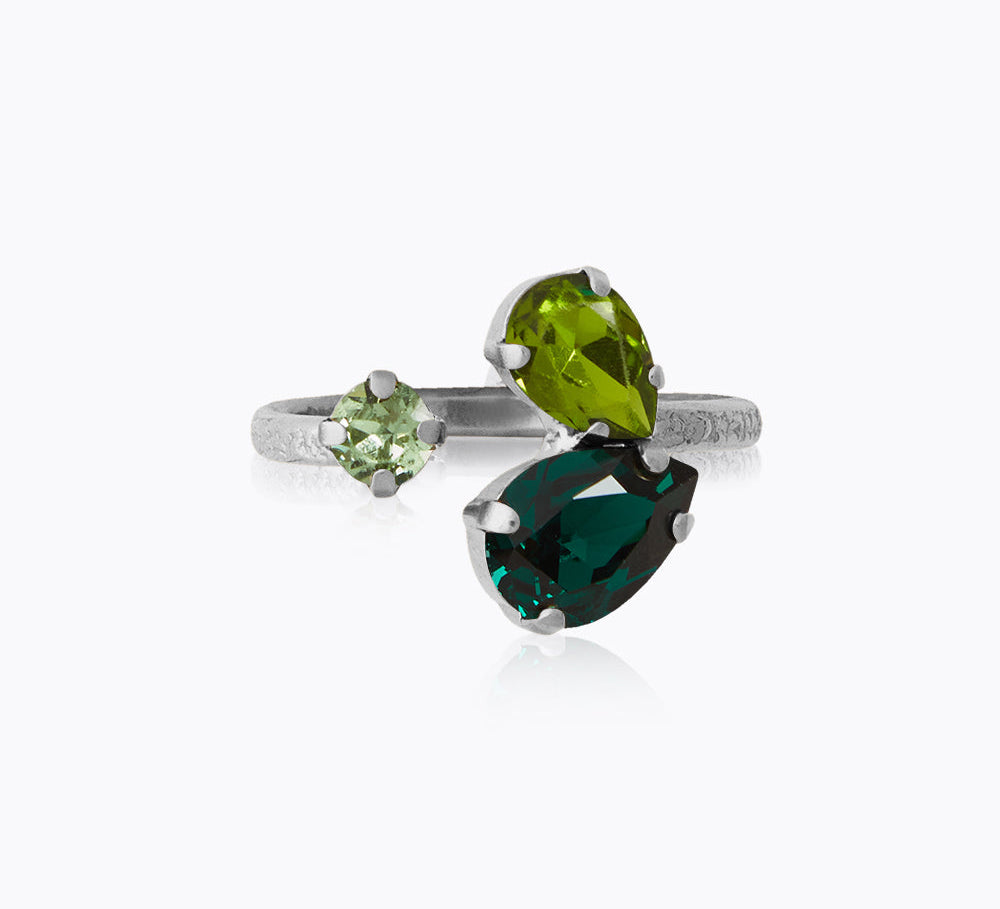 Caroline Svedbom - Alisia Ring Green Combo Rhodium