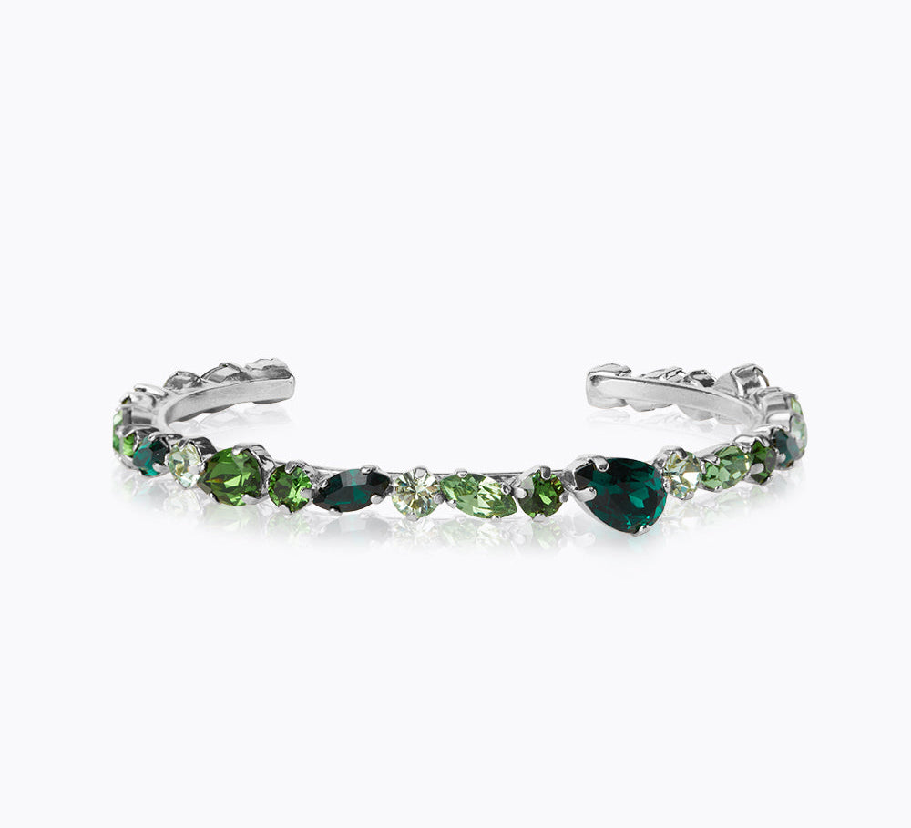 Caroline Svedbom - Antonia Bangle Green Combo Rhodium