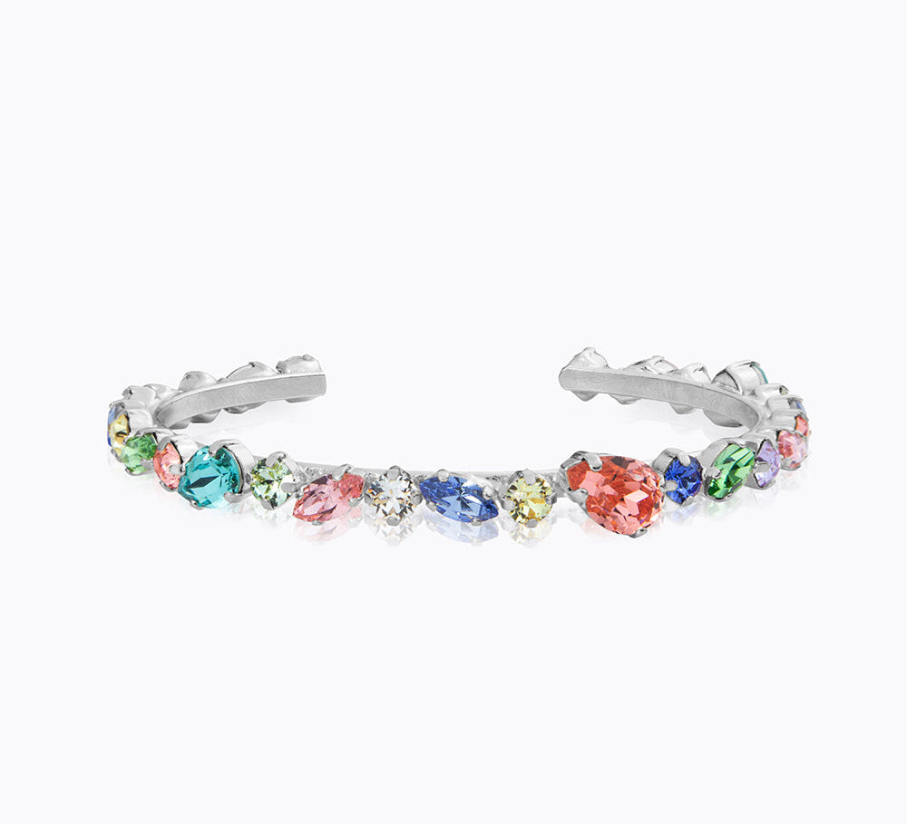 Caroline Svedbom - Antonia Bangle Rainbow Combo Rhodium