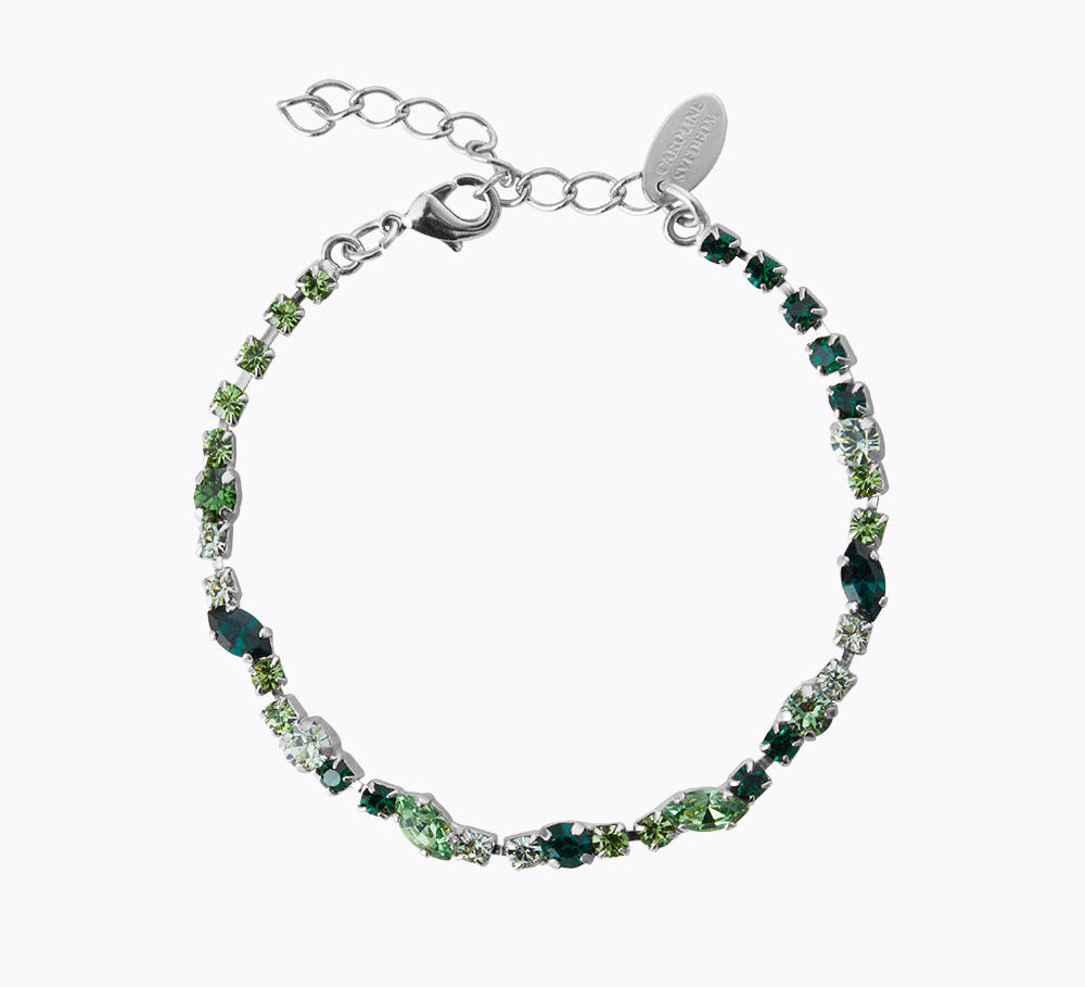 Caroline Svedbom - Antonia Bracelet Green Combo Rhodium