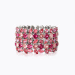 Caroline Svedbom - Multi Cuff Bracelet Fuschia Combo Rhodium