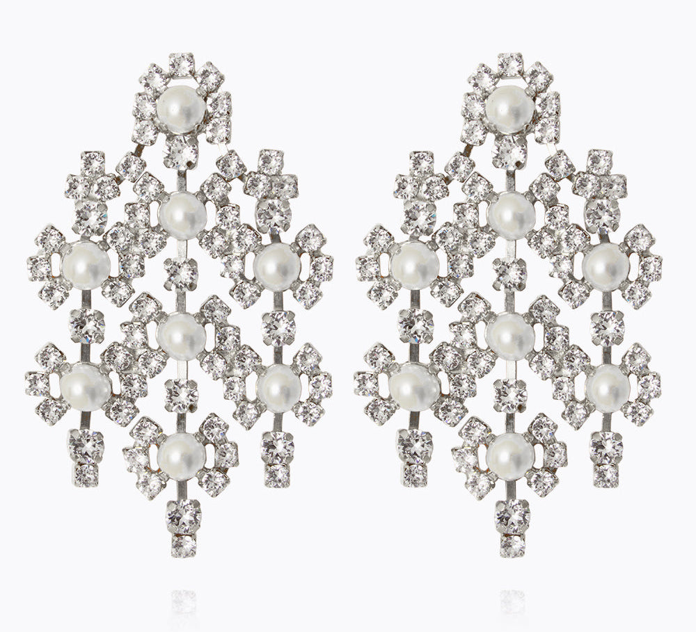Caroline Svedbom - My Soulmate Earrings Pearl Crystal Rhodium