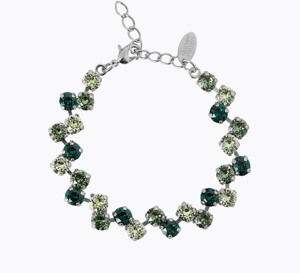 Caroline Svedbom - Fiona Bracelet Green Combo Rhodium