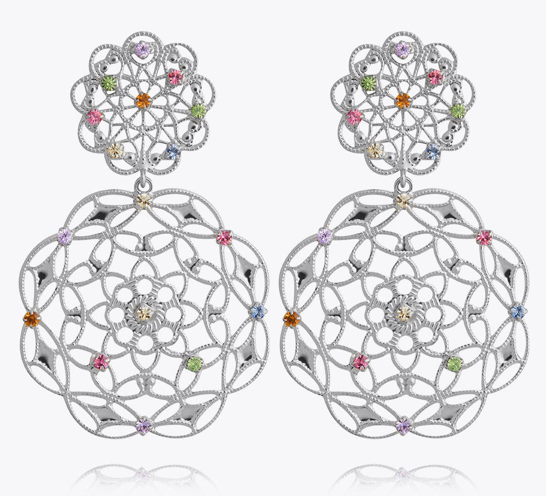 Caroline Svedbom - Gardenia Earrings Rainbow Combo Rhodium