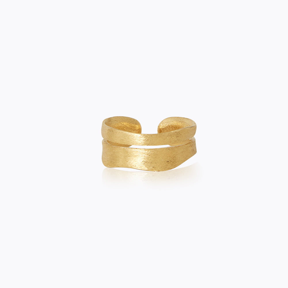 Caroline Svedbom - Blacked Lined Ring Gold Gold Medium