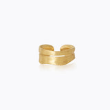 Caroline Svedbom - Blacked Lined Ring Gold Gold Medium