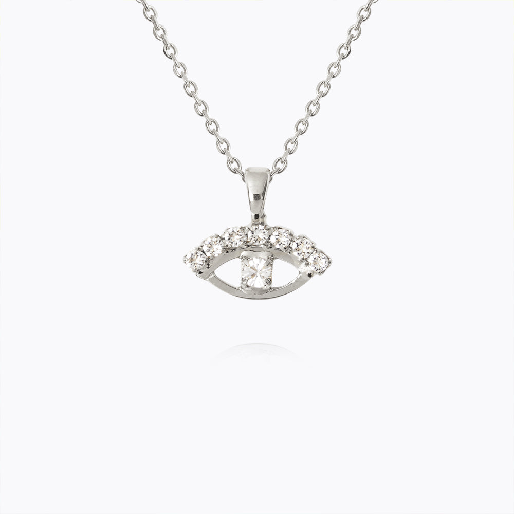 Caroline Svedbom - Petite Greek Eye Necklace Crystal Rhodium