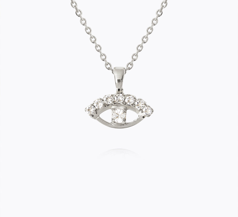Caroline Svedbom - Petite Greek Eye Necklace Crystal Rhodium