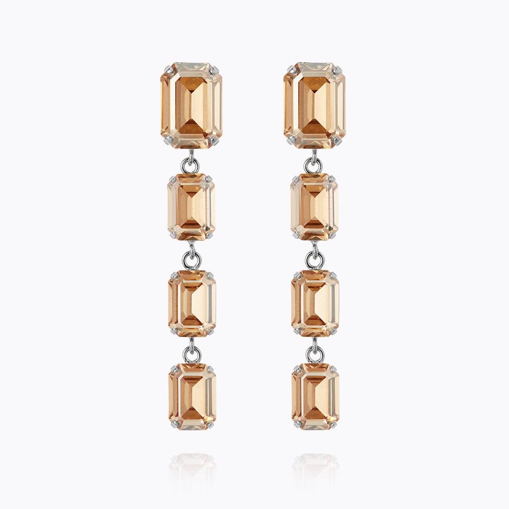 Caroline Svedbom - Lydia Long Earring Golden Shadow Rhodium
