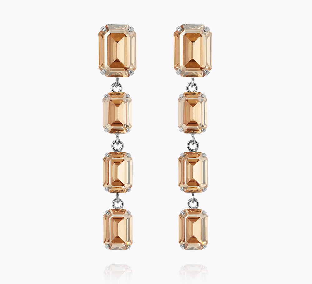 Caroline Svedbom - Lydia Long Earring Golden Shadow Rhodium