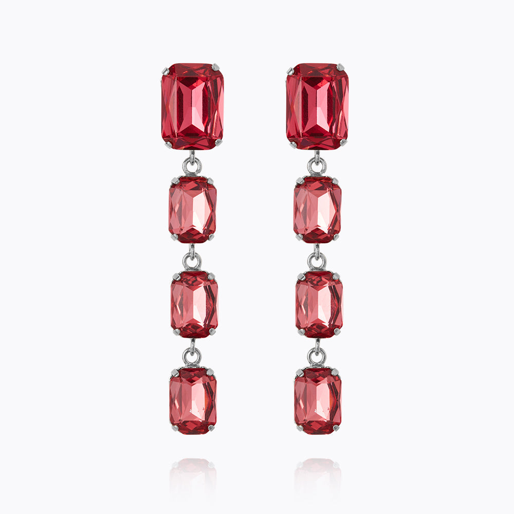 Caroline Svedbom - Lydia Long Earring Mulberry Red Rhodium