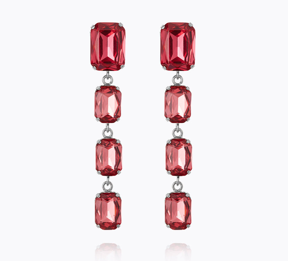 Caroline Svedbom - Lydia Long Earring Mulberry Red Rhodium