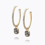 Caroline Svedbom - Lydia Loop Earrings Black Diamond Gold