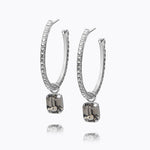 Caroline Svedbom - Lydia Loop Earrings Black Diamond Rhodium