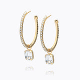Caroline Svedbom - Lydia Loop Earrings Crystal Gold