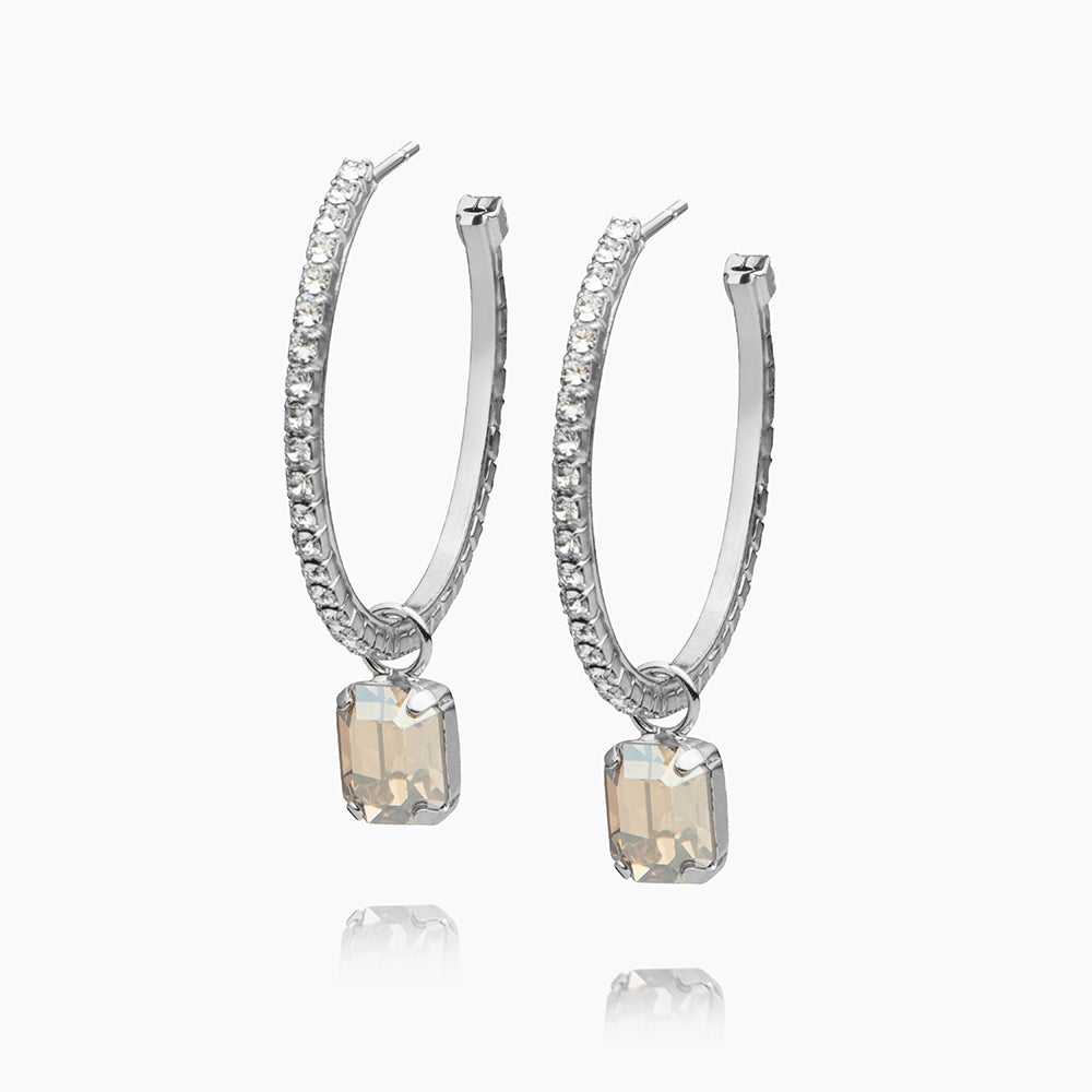 Caroline Svedbom - Lydia Loop Earrings Golden Shadow Rhodium