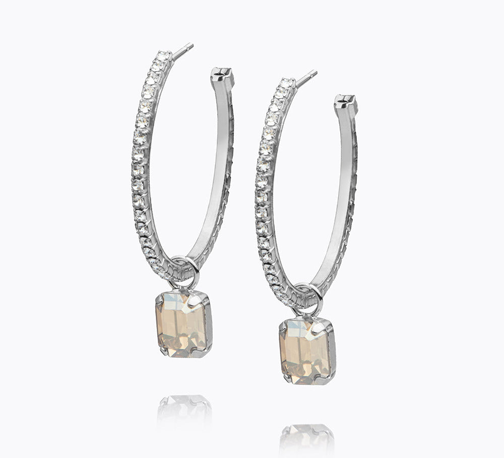 Caroline Svedbom - Lydia Loop Earrings Golden Shadow Rhodium
