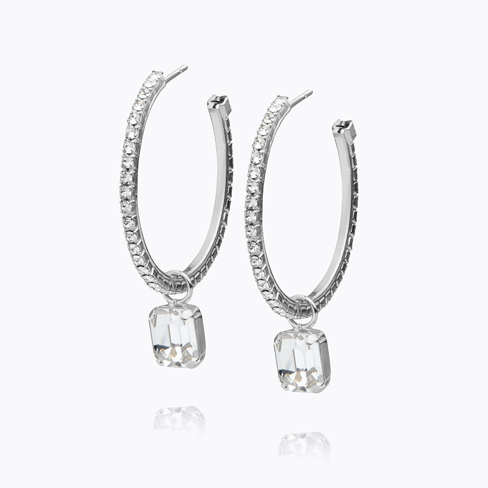 Caroline Svedbom - Lydia Loop Earrings Crystal Rhodium