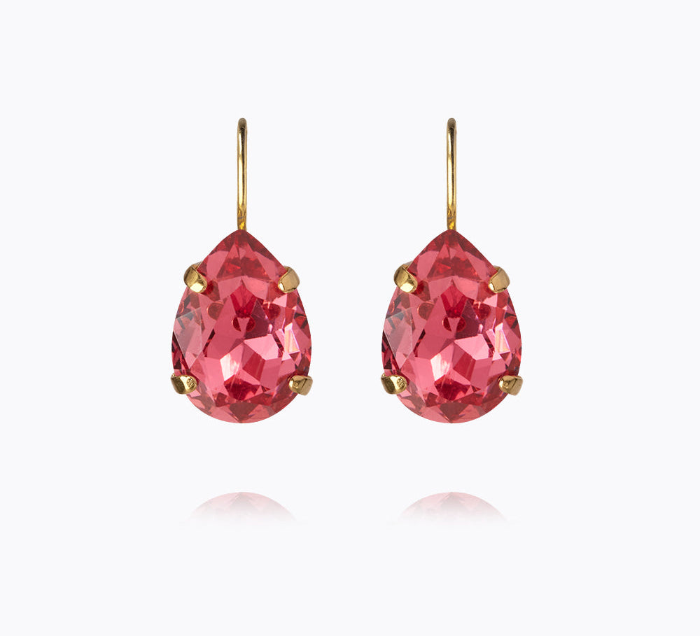 Caroline Svedbom - Mini Drop Clasp Earrings Mulberry Red Gold