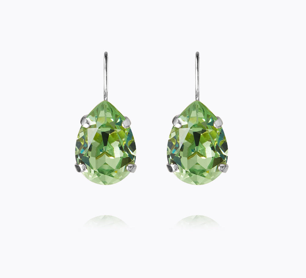 Mini Drop Clasp Earrings / Peridot