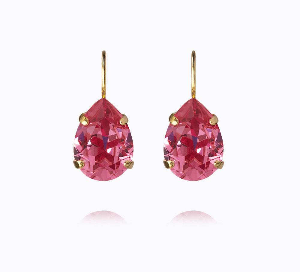 Caroline Svedbom - Mini Drop Clasp Earrings Mulberry Red Gold