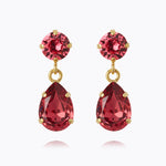 Caroline Svedbom - Mini Drop Earrings Mulberry Red Gold