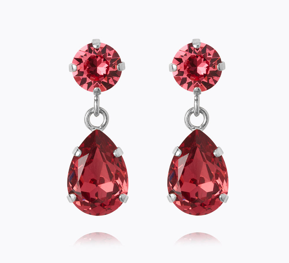 Caroline Svedbom - Mini Drop Earrings Mulberry Red Rhodium