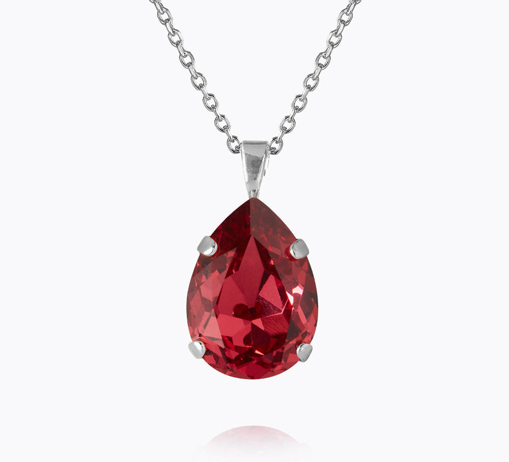 Caroline Svedbom - Mini Drop Necklace Mulberry Red Rhodium